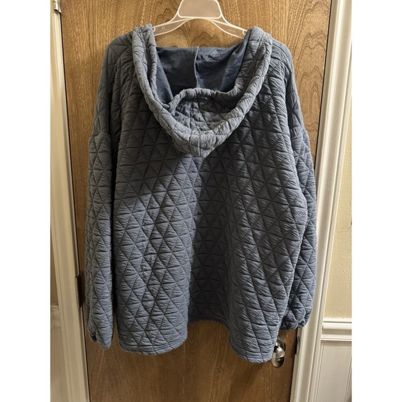 Polygram Boutique Quilted Hoodie Charcoal Gray 1XL Casual Plus Sporty Athleisure - Picture 9 of 9